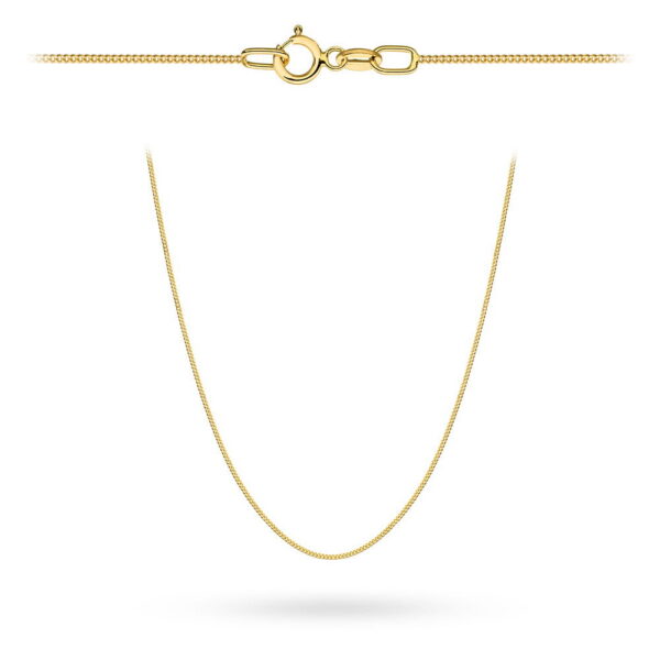 Łańcuszek złoty pr. 585 - splot pancerka gładka 42 cm