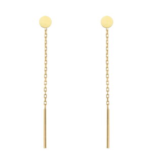 Kolczyki przewlekane złote małe pełne kółko