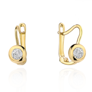 Kolczyki złoty ring wypełniony cyrkoniami