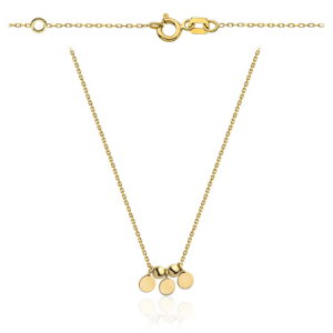 Naszyjnik złote ruchome kulki i pełne kółka