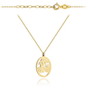 Naszyjnik złote liście w owalu