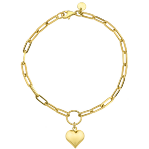 Bransoletka długie ogniwa i złote serce