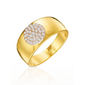 Pierścionek z kółkiem wysadzanym cyrkoniami