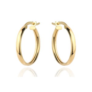 Kolczyki złote kółka na angielskim zapięciu 3,2cm super lekkie