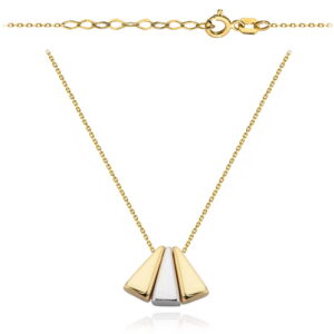 Naszyjnik ruchome trójkąty w dwóch kolorach złota