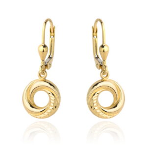 Kolczyki złote kółka z delikatnym diamentowaniem