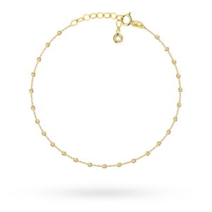 Bransoletka złota delikatne diamentowane kuleczki