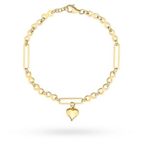 Bransoletka złota znaki nieskończoności, owale i serce