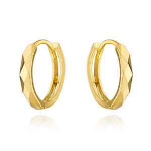 Kolczyki złote diamentowane kółka na kreolu