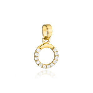 Zawieszka złota ring zdobiony cyrkoniami