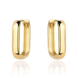 Kolczyki złote prostokątne na angielskim zapięciu