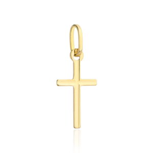 Złoty krzyżyk delikatny żłobiony mały