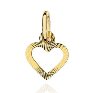 Zawieszka złota małe serduszko diamentowane kontur