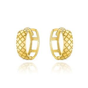 Kolczyki złote delikatnie zdobione na kreolu