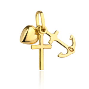 Zawieszka złota wiara nadzieja miłość