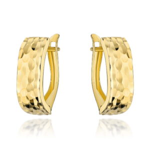 Kolczyki złote z diamentowaniem na angielskim zapięciu