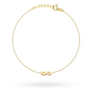 Bransoletka złota ze znakiem nieskończoności 3D