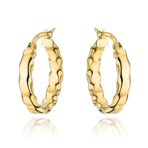 Kolczyki złote kółka skręcone