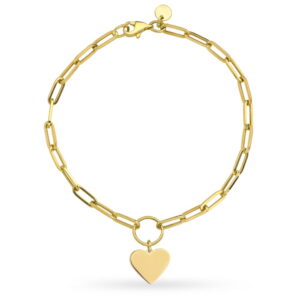 Bransoletka złote ogniwa i pełne serce
