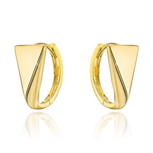 Kolczyki złote trójkąty na kreolu