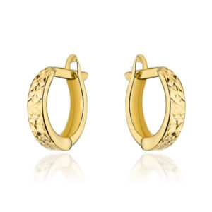 Kolczyki złote kółeczka diamentowane