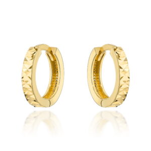 Kolczyki złote kółeczka z diamentowaniem