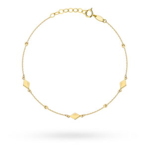 Bransoletka złota diamentowane kulki i romby