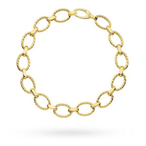 Bransoletka złota splecione zdobione owale