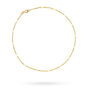 Bransoletka złota splot singapure z blaszką