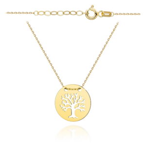 Naszyjnik złoty drzewko szczęścia w kółku