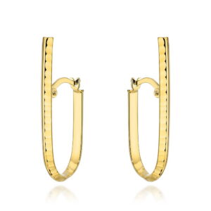 Kolczyki złote wydłużony pręcik zdobiony diamentowaniem