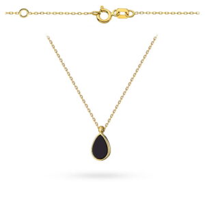 Naszyjnik złoty łezka z kamieniem agat