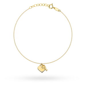 Bransoletka złota serce i kluczyk