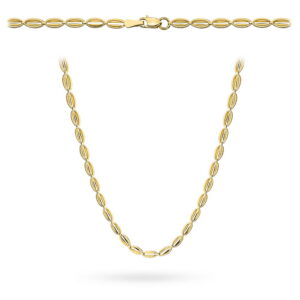 Naszyjnik złoty z diamentowanymi owalami