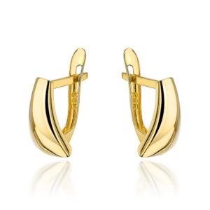 Kolczyki złote trapezy na angielskim zapięciu