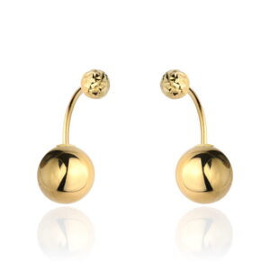 Kolczyki złote dioro z jedną diamentowaną kulką