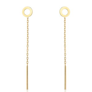 Kolczyki złote przewlekane ringi