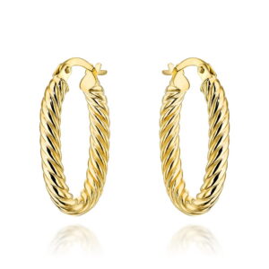 Kolczyki złote plecione owale