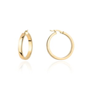 Kolczyki złote kółka szerokie na angielskim zapięciu 2,8 cm