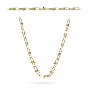 Naszyjnik złoty splecione ogniwa i gładkie kulki