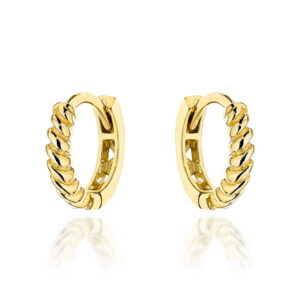 Kolczyki złote kółeczka żłobione