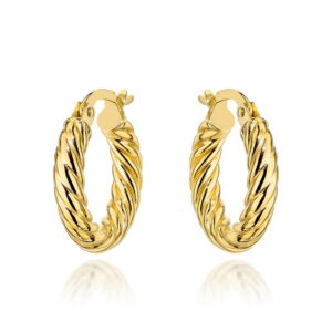 Kolczyki złote plecione kółeczka