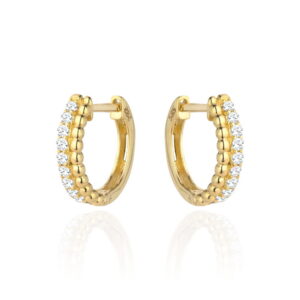 Kolczyki rząd złotych kuleczek i cyrkonii