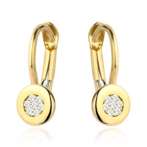 Kolczyki złote kółeczko z cyrkoniami