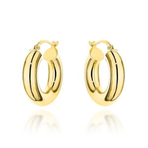 Kolczyki złote eleganckie kółka na angielskim zapięciu