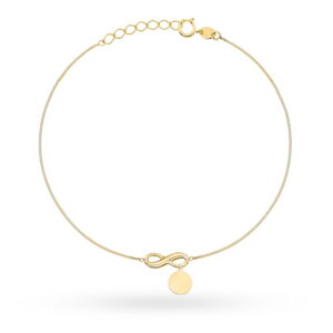 Bransoletka złota z pełnym kółkiem i znakiem nieskończoności