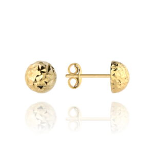 Kolczyki pół kulki śr. 5 mm na sztyfcie diamentowane super lekkie