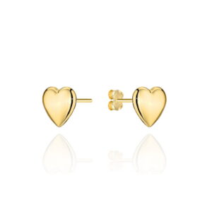 Kolczyki złote gładkie serca