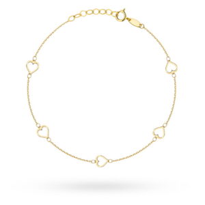 Bransoletka złota kontury serc