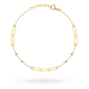 Bransoletka złota splecione ogniwa i diamentowane kulki